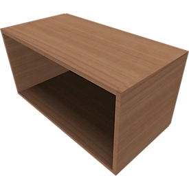 Regal QUANDOS BOX, 1 Ordnerhöhe, B 800 x T 420 x H 374 mm, Kirsche Romana
