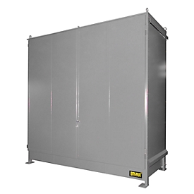 Regalcontainer BAUER CEN 33-2 IBC, Stahl, Doppelflügeltor, B 3510 x T 1500 x H 3485 mm, grau