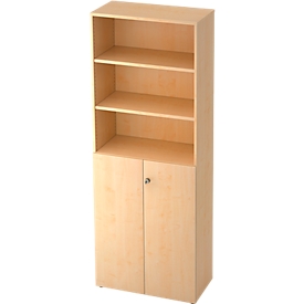 Regalschrank TOPAS LINE, 3 OH Regal/3 OH Türen, Ahorn/Ahorn