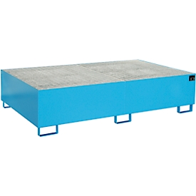 Regalwanne Typ RW/GR 2200-2, mit Gitterrost, blau RAL5012