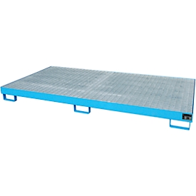 Regalwanne Typ RW/GR 2700-1, mit Gitterrost, blau RAL5012