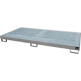 Regalwanne Typ RW/GR 2700-1, mit Gitterrost, grau RAL7005