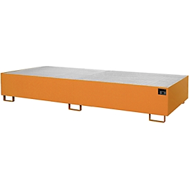 Regalwanne Typ RW/GR 3300-3, mit Gitterrost, orange RAL2000