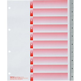 Register KolmaFlex XL, A4, mit Zahlen, 10-teilig