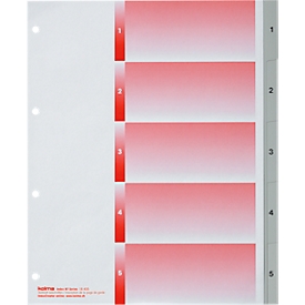 Register KolmaFlex XL, A4, mit Zahlen, 5-teilig