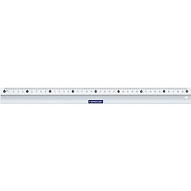 Règle en aluminium Mars Staedtler, longueur 40 cm, graduation cm en mm, avec bord anti tâches, antidérapante