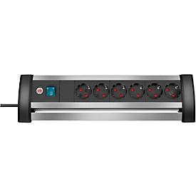 Regletas brennenstuhl® Alu-Office Line, 6 tomas de corriente