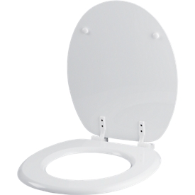 Relax" toiletzitting, L 445 x B 375 mm, kunststof scharnieren, wit