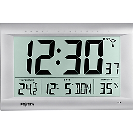 Reloj de pared digital radiocontrolado DCF 77 con pantalla LC