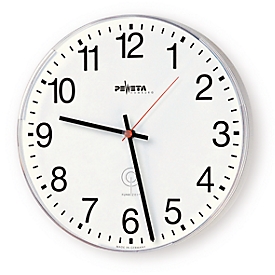 Reloj de pared radiocontrolado, Ø 300 mm, a pilas o a la red 230 V