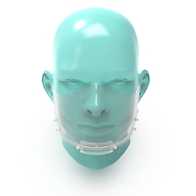 RENZ Gesichtsschutzschild Mund/Nase, austauschbarer Schild, elastische Gummibänder, weiß/glasklar