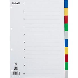Répertoire Biella, pour DIN A4, 10 pièces, vierge, avec feuille d'index, L 320 x l 250 x H 1,8 mm, polypropylène, couleur