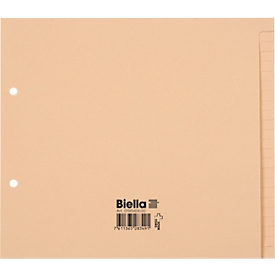 Répertoire Biella, pour DIN A4, couverture partielle, 24 pièces, vierge, L 245 x l 220 x H 3 mm, papier, brun clair