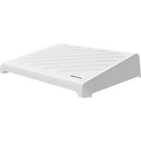 Repose-pieds Fellowes Breyta™, réglable en hauteur &amp; inclinable, option bascule, poignée de transport, plastique 100 % recyclable, blanc