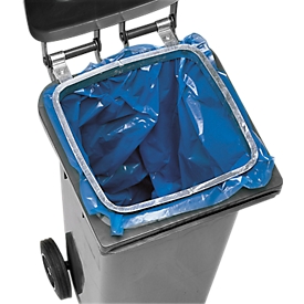 Retaining ring for waste bags in 120 l barrels