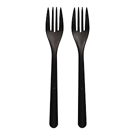 Reusable cutlery Papstar, forks, 50pcs, dishwasher safe, recyclable, organic PP, black
