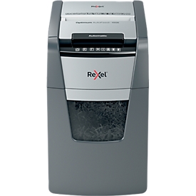 Rexel Optimum AutoFeed+ 150X Aktenvernichter P4, Vollautomatik, Partikelschnitt 4 x 28 mm, 44 l, 150 Blatt Schnittleistung, schwarz