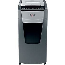 Rexel Optimum AutoFeed+ 600X papiervernietiger P4, volledig automatisch, deeltjes snijden 4 x 36 mm, 110 l, 600 vel snijcapaciteit, met rollen, zwart
