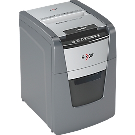 Rexel Optimum AutoFeed+ 90X papiervernietiger, P4, volledig automatisch, deeltjes snijden 4 x 28 mm, 34 l, 90 vel snijcapaciteit, zwart
