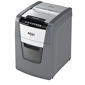 Rexel papiervernietiger Optimum AutoFeed+ 100X, volautomatisch, deeltjesknipper 4 x 28 mm P-4, 34 l, snijcapaciteit 8-100 vel, zwart