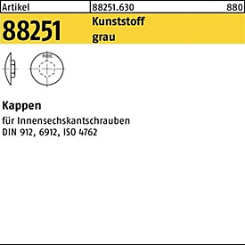 Reyher afdekkappen R 88251, binnenzeskant, diameter 10 mm, M12, grijs kunststof, 200 stuks