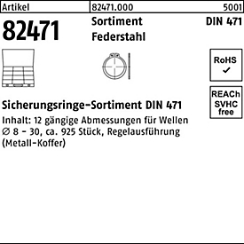 REYHER borgring assortiment DIN 471, verenstaal, 925-delig, standaard REYHER artikel 82471