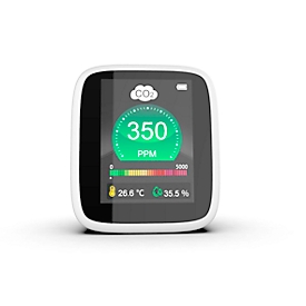 RG-1300 REDFLEXX REDGUARD Compteur de CO2, intérieur, capteur infrarouge, 350-5000 ppm, écran LCD avec signal d'alarme, IP30, fonctionnement sur piles, USB, blanc