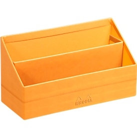 Rhodia Briefhalter, 2 Fächer, mit Trennwand, Kunstleder, 250 x 100 x 140 mm, orange