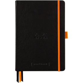 Rhodia carnet de notes Goalbook, 120 feuilles, DIN A5, 90 g/m², couverture rigide, pointillés, noir