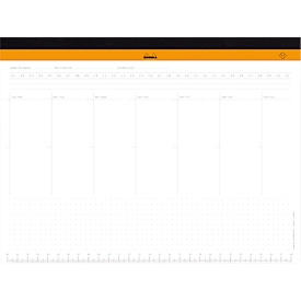 Rhodia desk pad, weekly calendar, linen spine, 60 sheets micro-perforated, A4+ (222 x 299 mm)