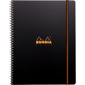Rhodia Notizbuch ProBook Rhodiactive, DIN A4+, 80 Blatt, 90g/m², Doppelspirale, 4-fach gelocht, kariert, mit Kopfleiste