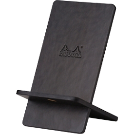 Rhodiarama support de téléphone, support pour smartphone, similicuir, en 2 parties, avec passage de câble, noir