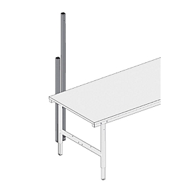 Riel de fijación para mesa de embalaje y trabajo Hüdig + Rocholz System 2000, 2 piezas, altura sobre la mesa 485 mm, gris claro