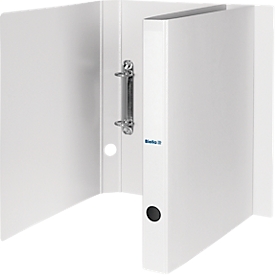 Ring binder Biella Viria®, for DIN A4, up to 150 sheets, 2 rings Ø 25 mm, with grip hole, L 255 x W 31 x H 320 mm, cardboard, white