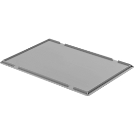 Ringoplast Auflagedeckel für Kunststoffkästen Unista, L 600 x B 400 mm, grau
