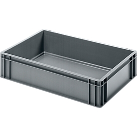 Ringoplast Euro Box bakkersbak, 25,8 l, voedselveilig, gesloten versie, zonder deksel, L 600 x B 400 x H 143 mm, kunststof, grijs