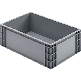 Ringoplast Euro Box bakkersbak, 43,5 l, voedselveilig, gesloten uitvoering, zonder deksel, L 600 x B 400 x H 223 mm, kunststof, grijs
