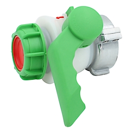 Robinet à boisseau sphérique IBC avec articulation rotative intégrée, raccord de réservoir diamètre 70 - 77 mm