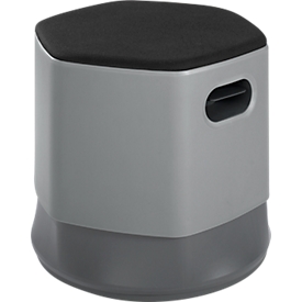 rocada Soft Seating stool 3D, Ø 450 x H 440-560 mm, réglable en hauteur, difficilement inflammable, gris