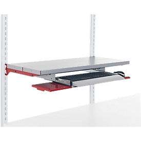 Rocholz Coulisse pour clavier avec plateau de souris extensible Système Flex, L 800 mm