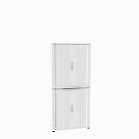 Roldeurkast, 2-delig, 6 OH, B 1000 x D 450 x H 2300 mm, wit