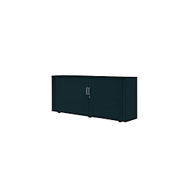 Roldeurkast, 2 ordnerhoogten, 1-delig, met middenwand, B 1600 mm, grafiet