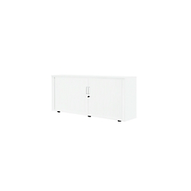 Roldeurkast, 2 ordnerhoogten, 1-delig, met middenwand, B 1600 mm, wit