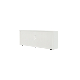 Roldeurkast, 2 ordnerhoogten, 1-delig, met middenwand, B 1800 mm, lichtgrijs