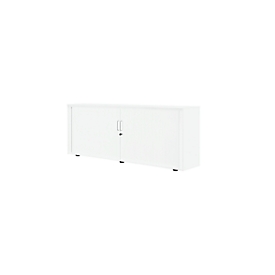 Roldeurkast, 2 ordnerhoogten, 1-delig, met middenwand, B 1800 mm, wit