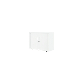 Roldeurkast, 2 ordnerhoogten, 1-delig, zonder middenwand, B 1000 mm, wit