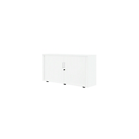 Roldeurkast, 2 ordnerhoogten, 1-delig, zonder middenwand, B 1350 mm, wit