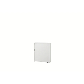 Roldeurkast, 2 ordnerhoogten, 1-delig, zonder middenwand, B 800 mm, wit