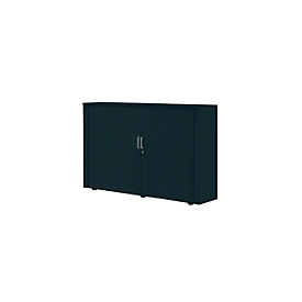 Roldeurkast, 3 ordnerhoogten, 1-delig, met middenwand, B 1600 mm, grafiet