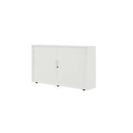 Roldeurkast, 3 ordnerhoogten, 1-delig, met middenwand, B 1800 mm, lichtgrijs